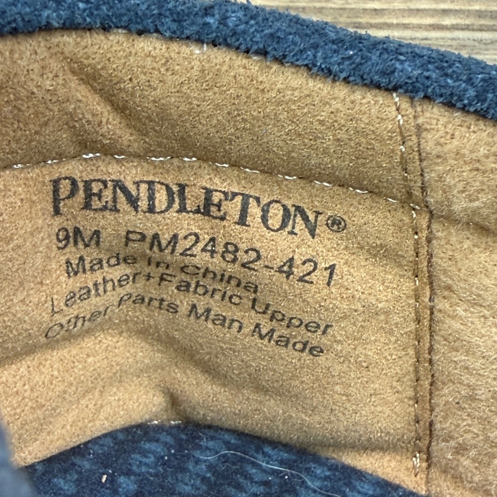 Pendleton Mens Size 9 Harding Slipper Blue Suede Southwestern Driver Loafers NEW - Picture 5 of 6